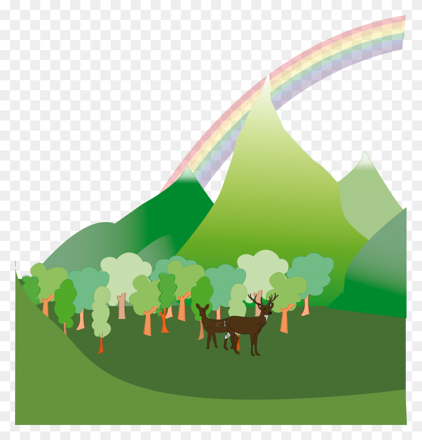 2289x2400 Country Mountains Background Clip Art - Mountain Scene Clipart