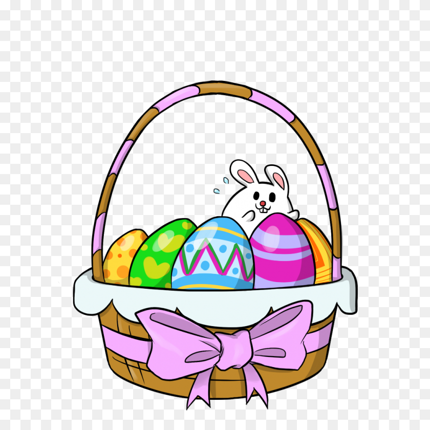 1024x1024 Country Picnic Basket Clipart - Easter Eggs Clipart Black And White