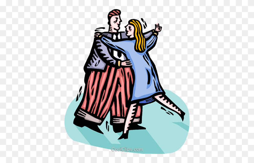 414x480 Couple Dancing Royalty Free Vector Clip Art Illustration - Dancing Couple Clipart