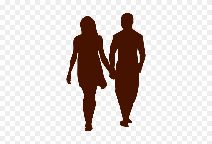 512x512 Couple Family Romantic Walk Silhouette - Family Walking PNG