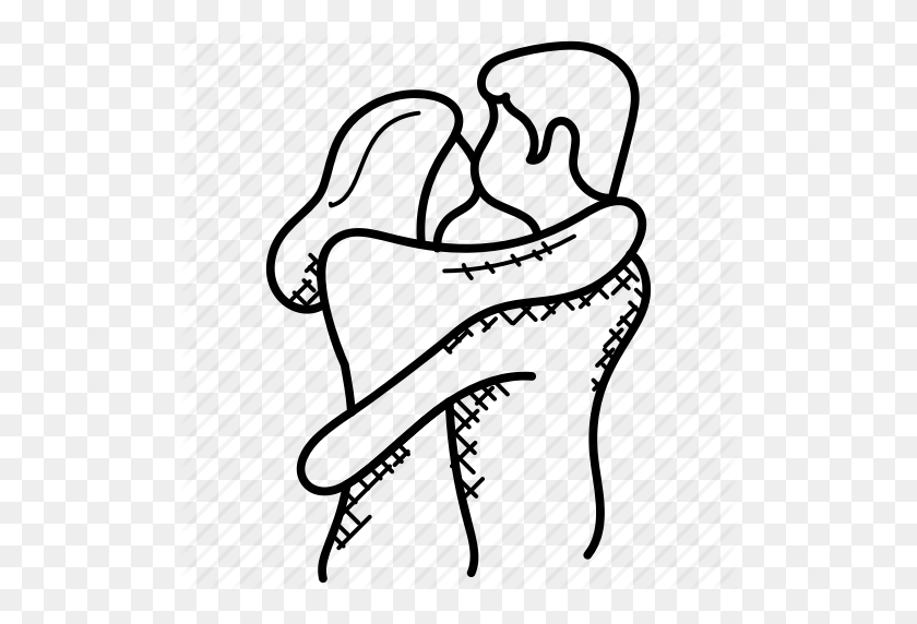 512x512 Couple, Hugging, Kissing, Love, Romantic Icon - Hugs And Kisses Clipart