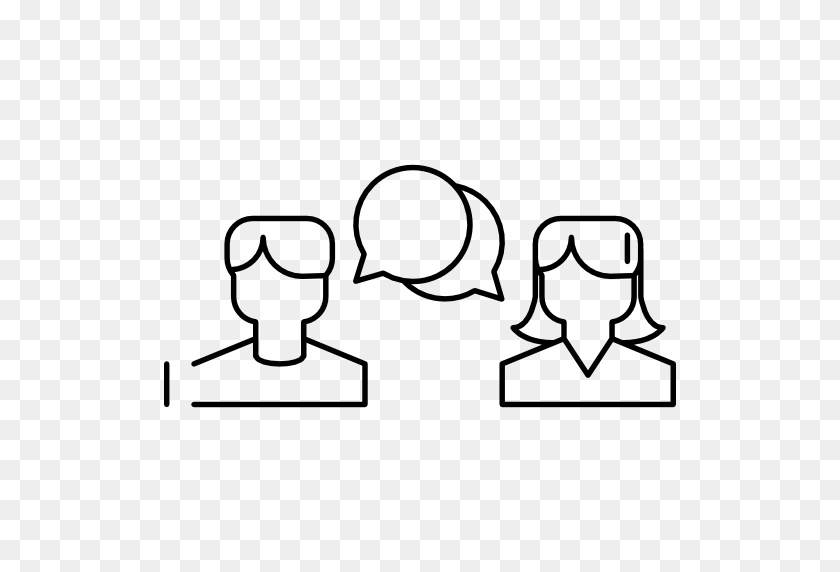 512x512 Couple Icon - Two People Talking Clipart