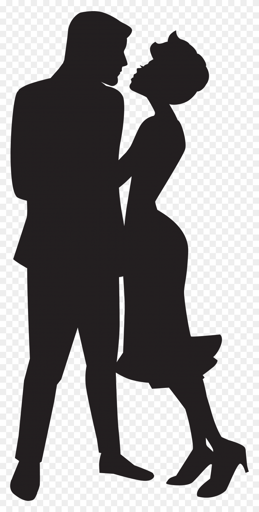 3902x8000 Couple In Love Silhouette Png Clip - Salsa Clipart