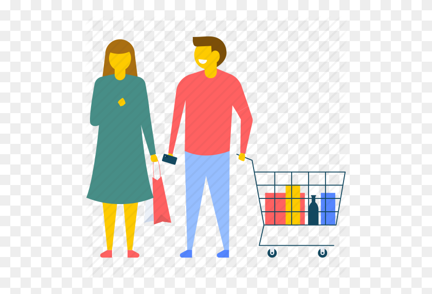 512x512 Couple In Supermarket, Couple Shopping, Family Shopping, Husband - People Shopping PNG