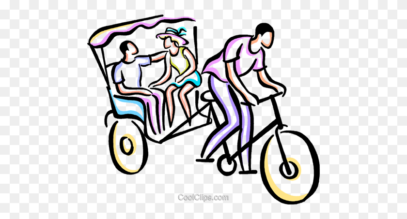 480x393 Couple On A Bike Ride Royalty Free Vector Clip Art Illustration - Ride A Bike Clipart