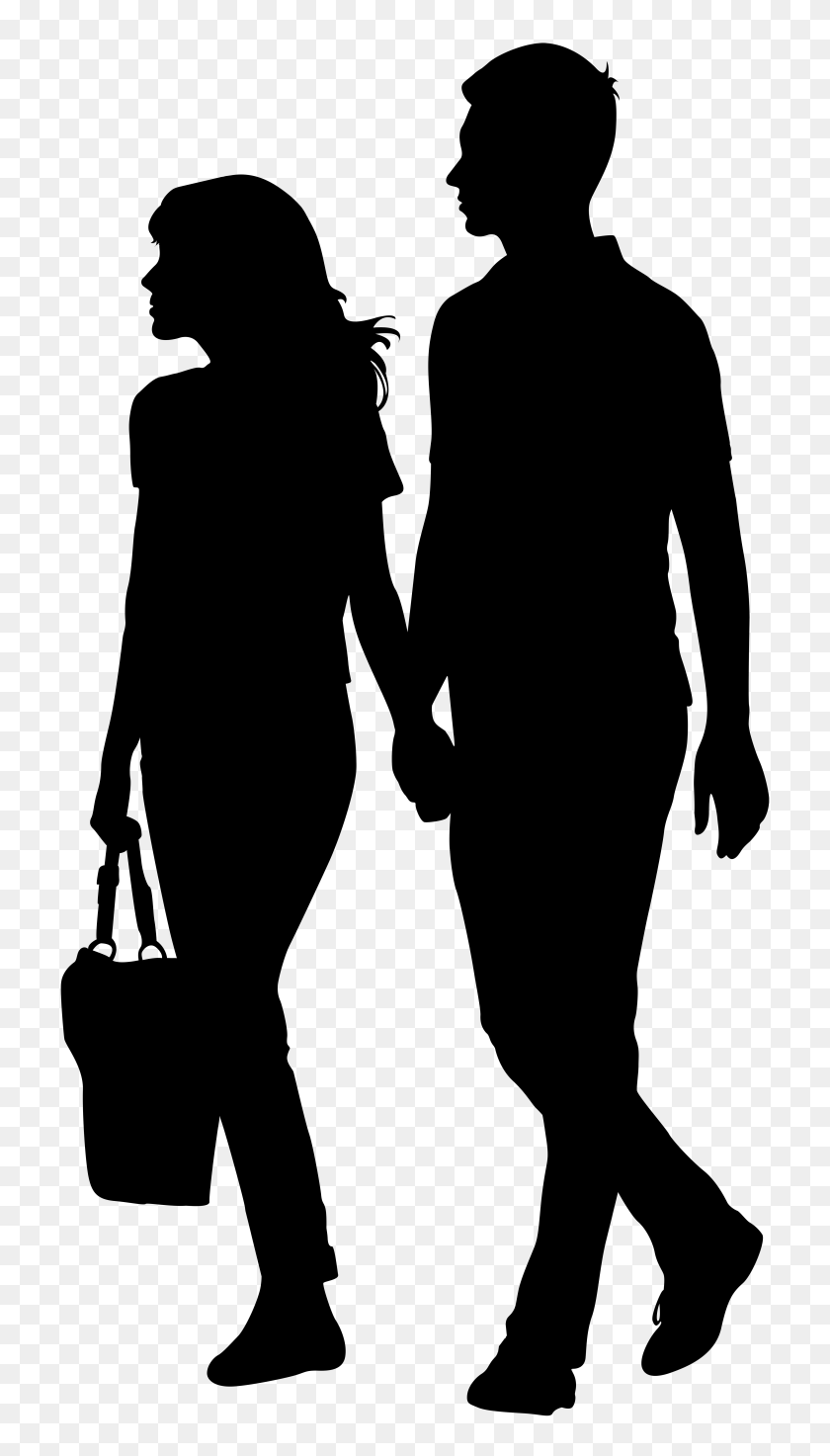 4416x8000 Couple Silhouette Holding Hands Png For Free Download On Ya - People Walking Silhouette PNG