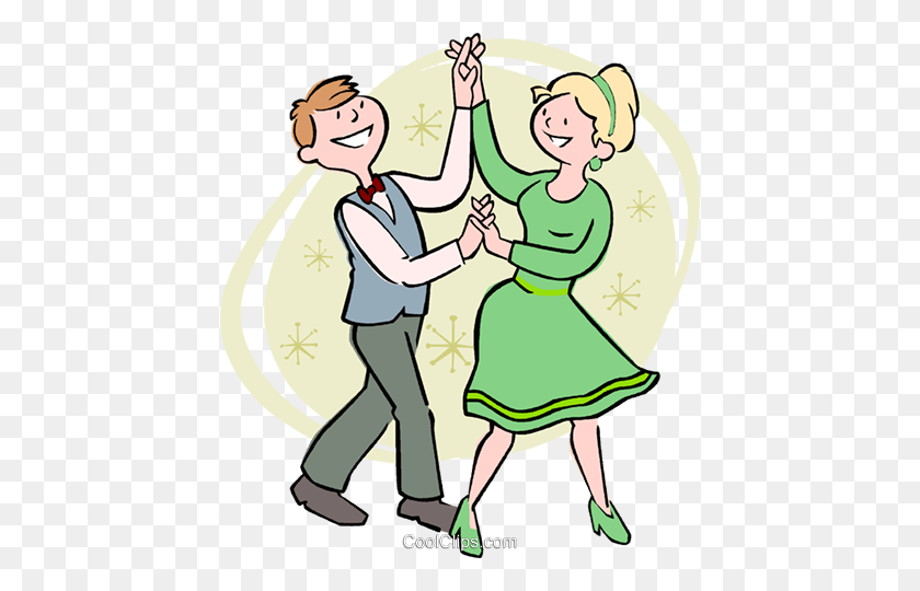438x480 Couple Square Dancing Royalty Free Vector Clip Art Illustration - Dancing Girl Clipart