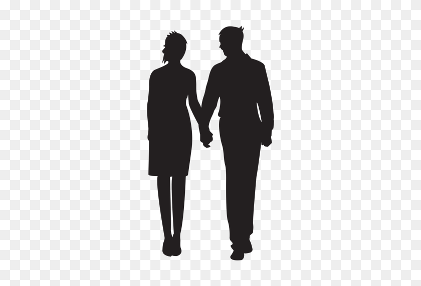 512x512 Couple Standing Holding Hands Silhouette - Holding Hands PNG