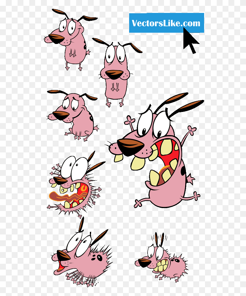 555x950 Courage The Cowardly Dog Characters - Courage The Cowardly Dog PNG