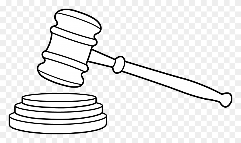 5565x3125 Court Gavel Line Art - Protest Sign Clipart