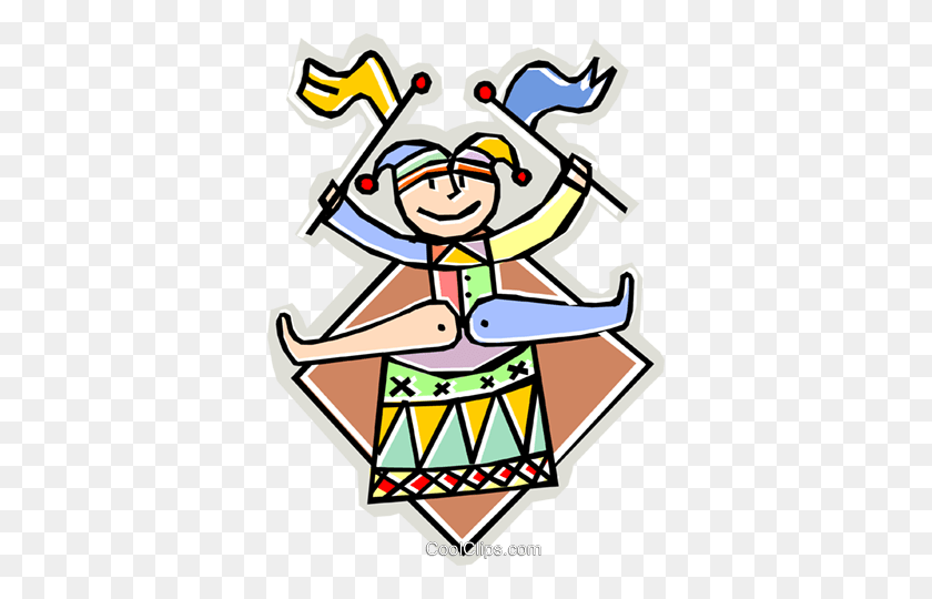 358x480 Court Jester Royalty Free Vector Clip Art Illustration - Jester Clipart