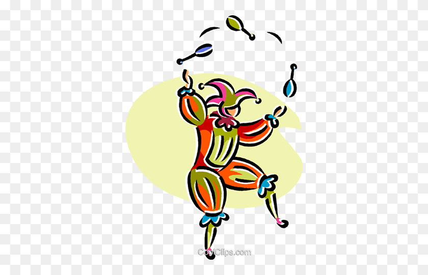 348x480 Court Jester Royalty Free Vector Clip Art Illustration - Jester Clipart