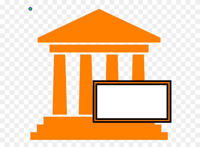 600x560 Courthouse Hot Orange Clip Art - Courthouse Clipart