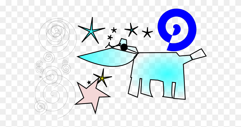 600x383 Cow And Stars Clip Art Free Vector - Hey Diddle Diddle Clipart