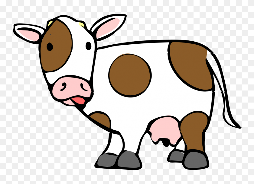 1280x904 Cow Cartoon - Cow Print Clipart