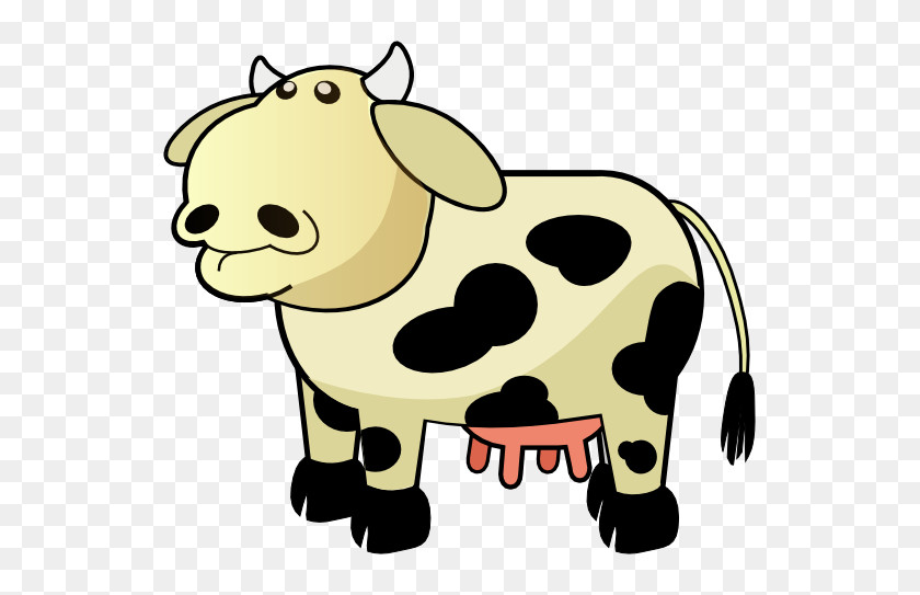555x483 Корова Картинки - Крупный Рогатый Скот Черно-Белый Клипарт