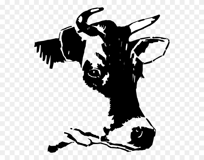 558x600 Корова Картинки - Корова Клипарт Черно-Белый