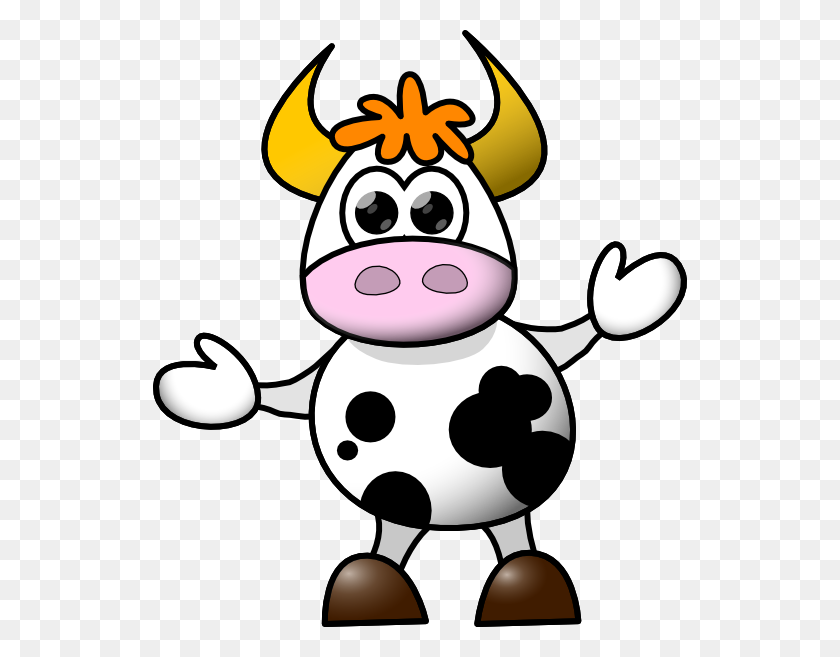 534x597 Cow Clip Art Free Cartoon - Cow Clipart Outline