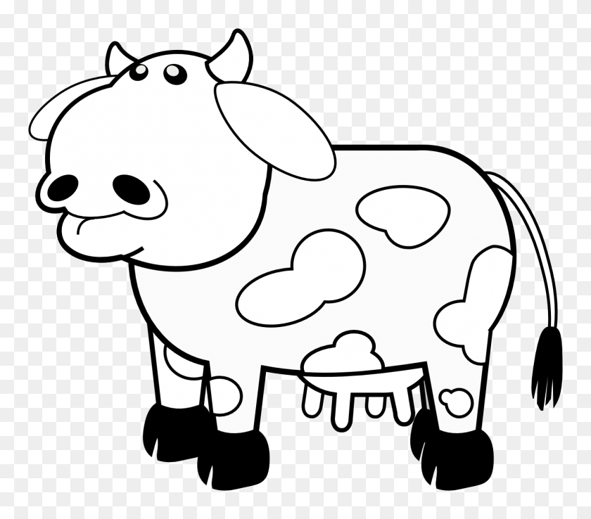 1331x1158 Cow Clipart Black And White - Number 1 Clipart Black And White