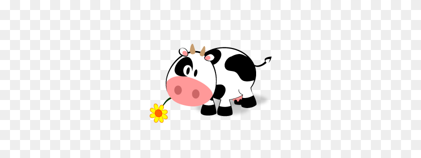 256x256 Cow Clipart Icon - Cute Cow Clipart