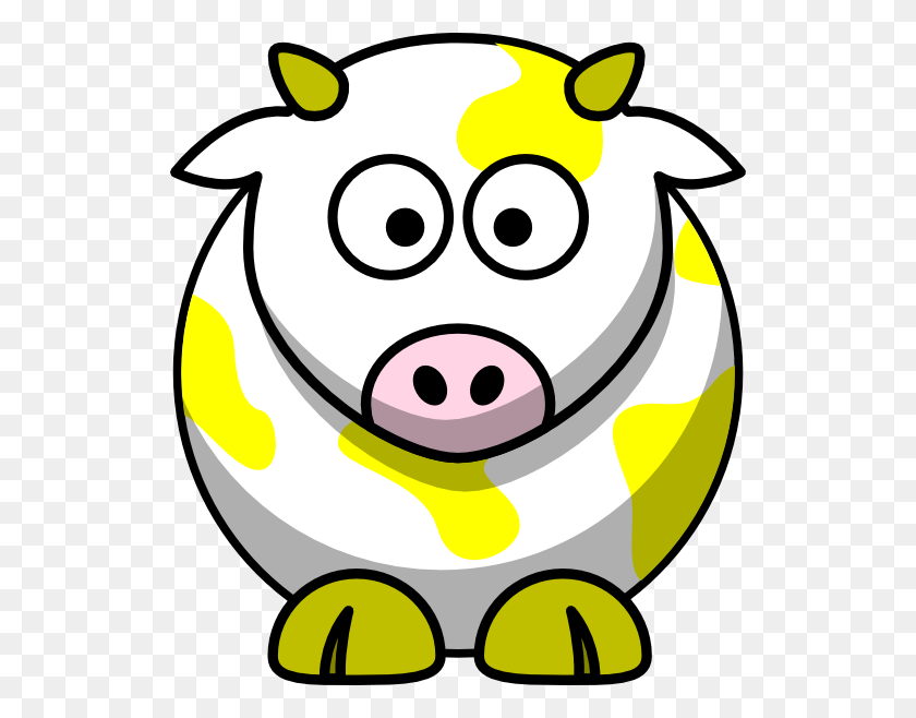 528x598 Cow Clipart Yellow - Black Cow Clipart