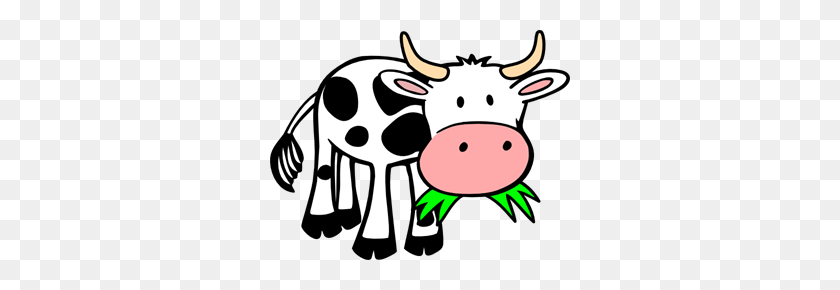300x230 Cow Eating Grass Png, Clip Art For Web - Blades Of Grass Clipart