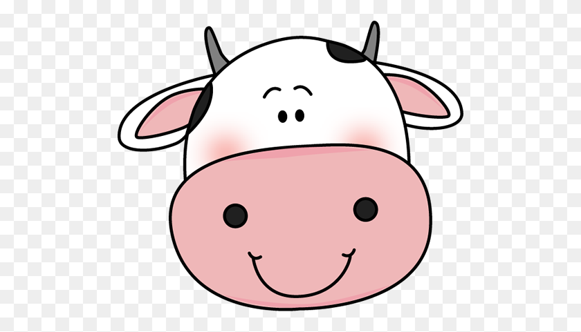 500x421 Cow Face Clip Art - Cow Clipart Black And White