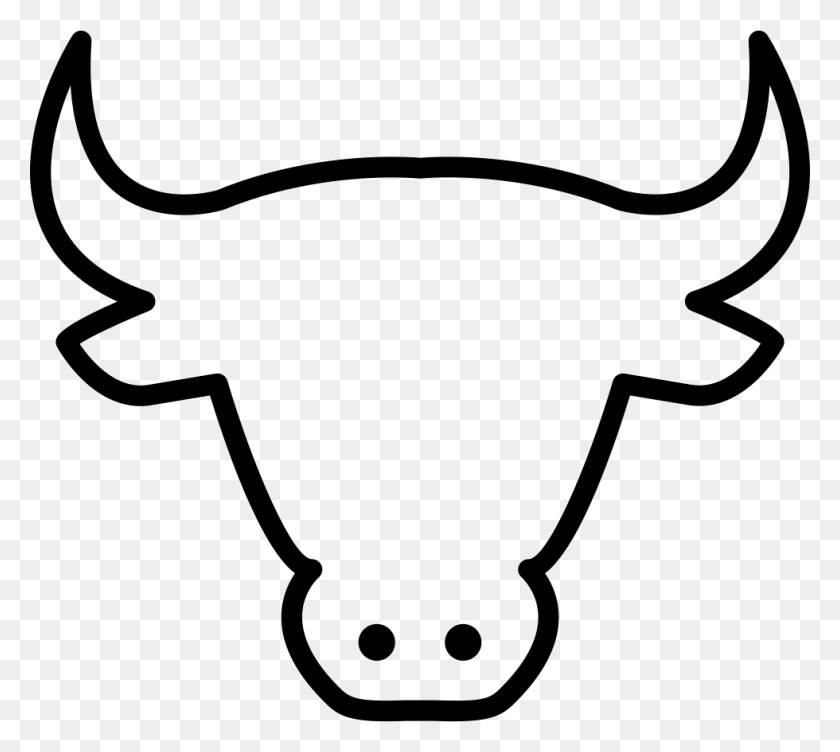 980x870 Cow Head Outline Png Icon Free Download - Cow Head PNG