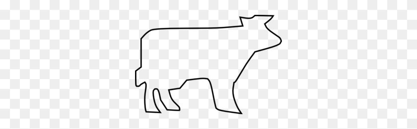 296x201 Cow Outline Clip Art - Beef Cow Clipart