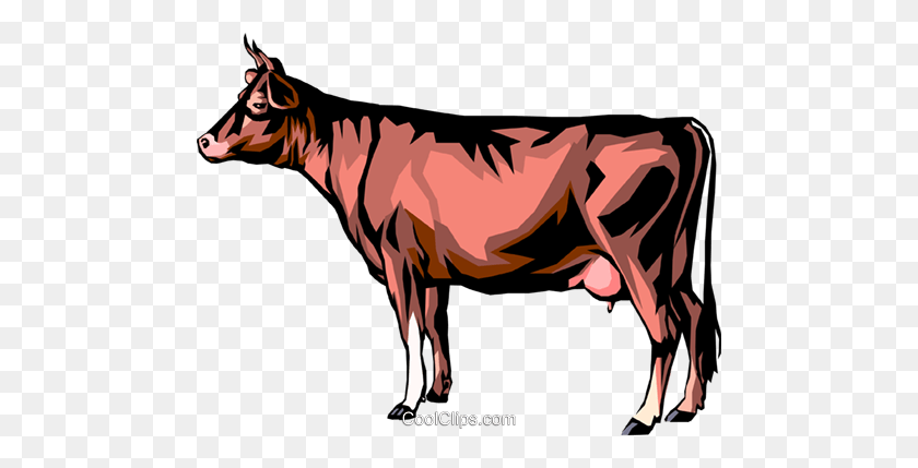 480x369 Cow Royalty Free Vector Clip Art Illustration - Milk Cow Clipart