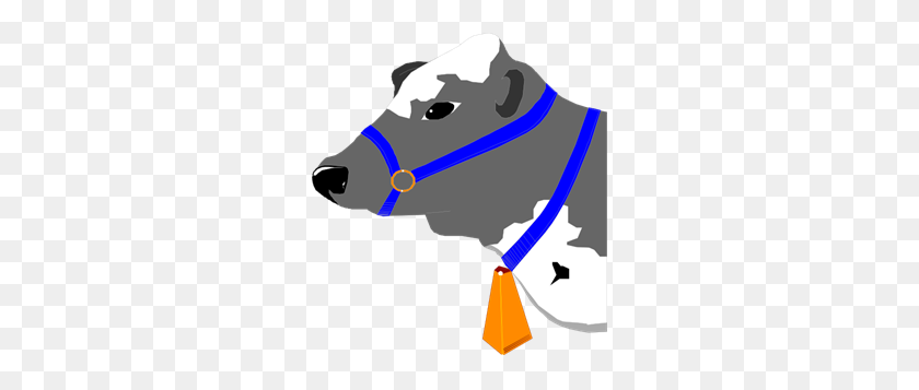 270x297 Cow With Blue Collar Png, Clip Art For Web - Dog Collar Clipart