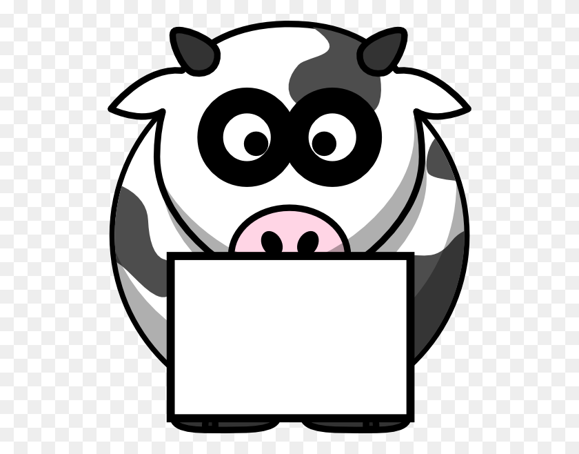 528x598 Cow With Box Clip Art - Free Cow Clipart