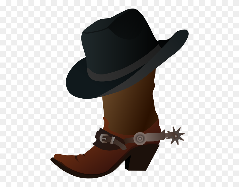 486x598 Cowboy Boot And Hat Clip Art - Farmer Hat Clipart