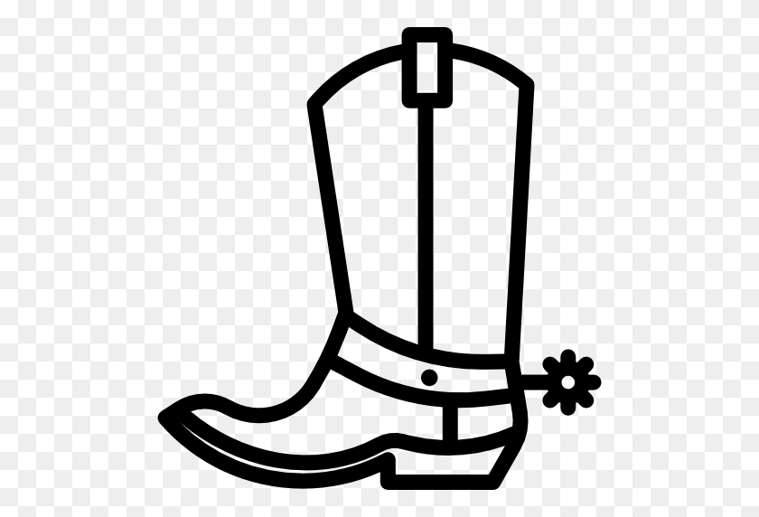 512x512 Cowboy Boot Computer Icons - Cowboy Boot Clipart Black And White