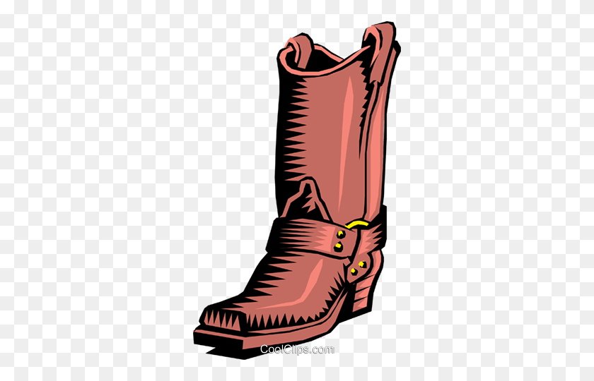 294x480 Cowboy Boot Royalty Free Vector Clip Art Illustration - Western Boot Clipart