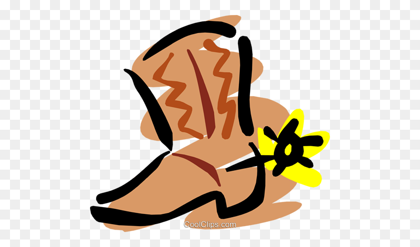 480x435 Cowboy Boots Livre De Direitos Vetores Clip Art - Cowgirl Boots Clipart