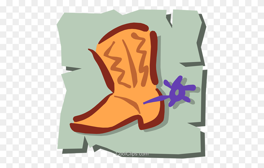 480x475 Cowboy Boots Royalty Free Vector Clip Art Illustration - Western Boot Clipart