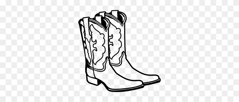 300x300 Cowboy Boots Sticker - Cowboy Boots Clipart Black And White