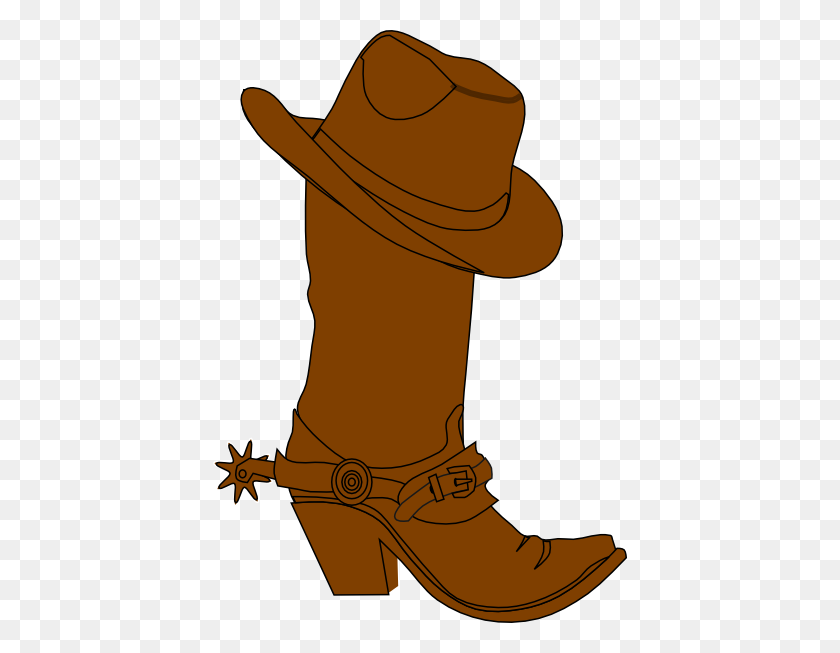 414x593 Cowboy Hat And Boot Clip Art - Cowboy Boot Clipart