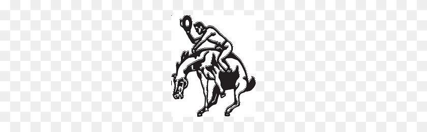 350x200 Cowboy On A Bucking Horse Decal - Bucking Horse Clip Art