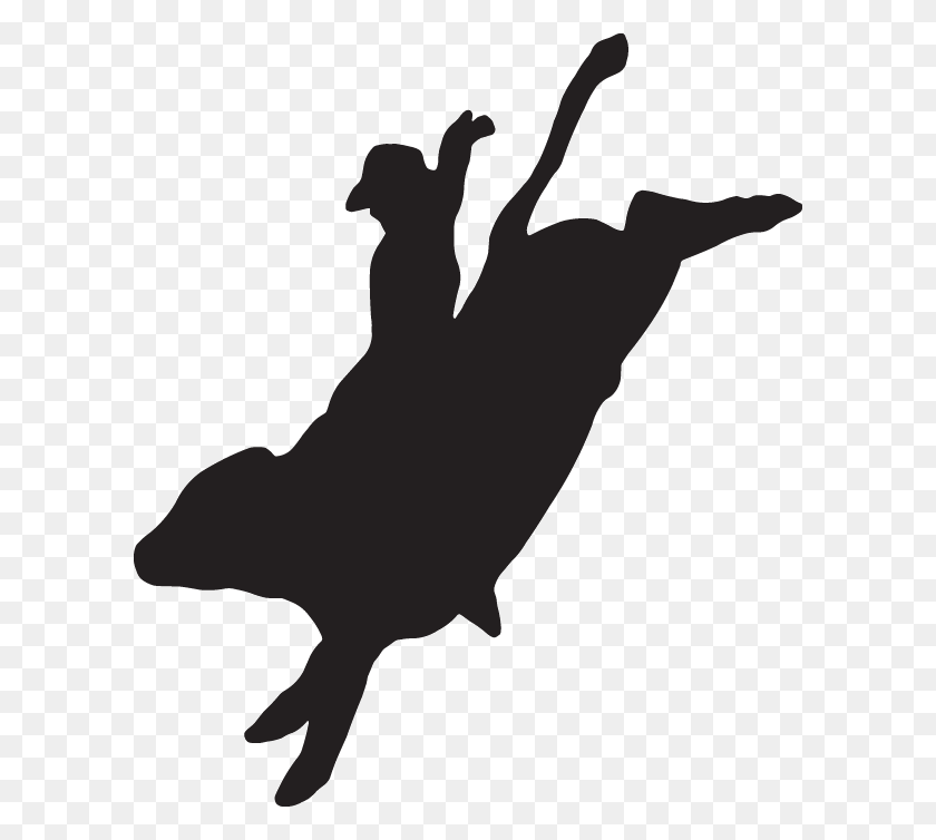 600x694 Cowboy On A Bull Silhouette Decal - Cowboy Silhouette PNG
