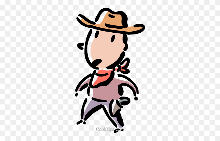 268x480 Cowboy Ready To Draw Royalty Free Vector Clip Art Illustration - Ready Clipart