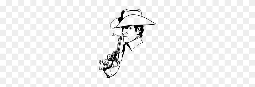 190x229 Cowboy With Smoking Gun - Gun Smoke PNG