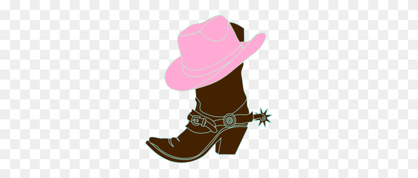 255x298 Cowgirl Hat And Boot Clip Art - Boot Clipart