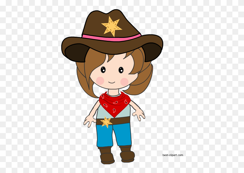 421x538 Cowgirl Standing In Western Dress Clipart - Dress Clipart