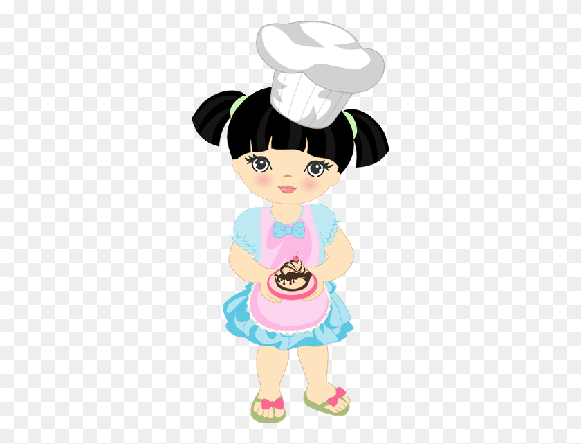 286x581 Cozinha - Girl Chef Clipart