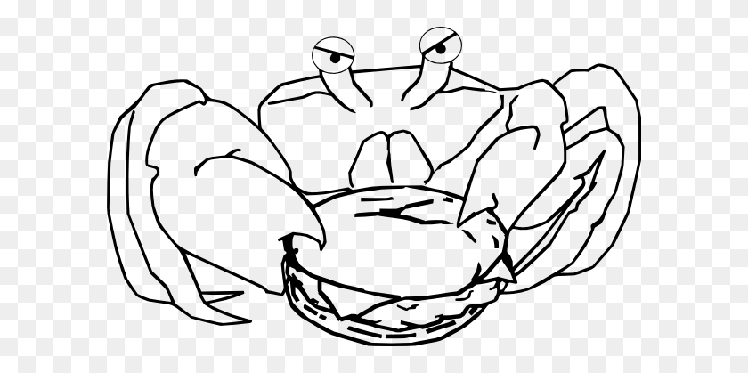 600x359 Crab Clip Art Black And White - Crab Black And White Clipart