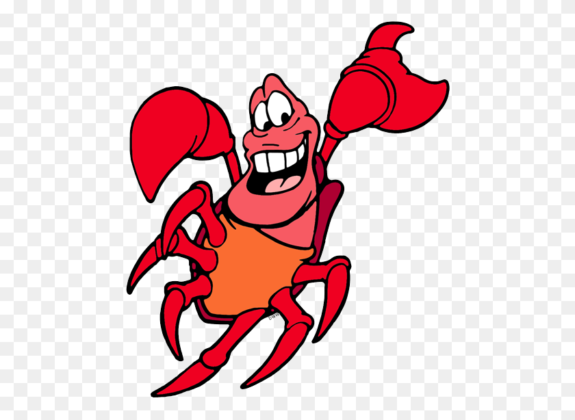 478x554 Crab Clipart Sebastian - Mermaid Tail Clipart