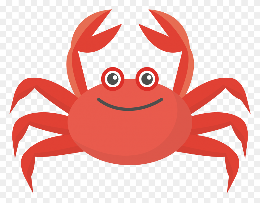 2043x1563 Crab Colorful Run Euclidean Vector Illustration - Crab PNG