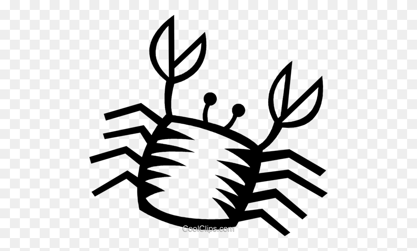 480x446 Crab Royalty Free Vector Clip Art Illustration - Crab Black And White Clipart